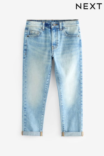 Blue Bleach Tapered Fit Cotton Rich Stretch Jeans leggings (3-17yrs) (613720) | £12 - £17