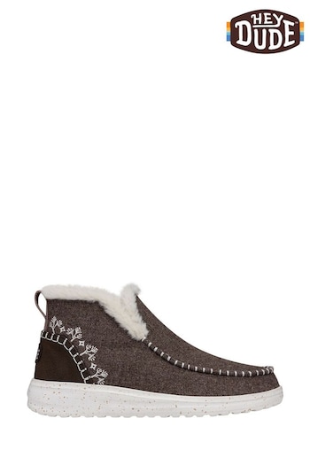 HEYDUDE Grey Denny Wool Faux Shearling Boots (613877) | £70
