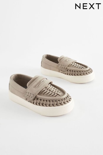 Grey Standard Fit (F) Woven Loafers (613918) | £20 - £24