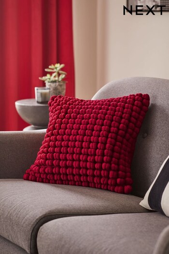 Red 43 x 43 Global Bobble Cushion (613995) | £20