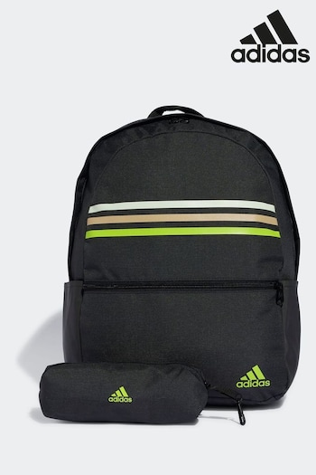 adidas Black Classic Horizontal 3-Stripes versace Backpack (614003) | £25