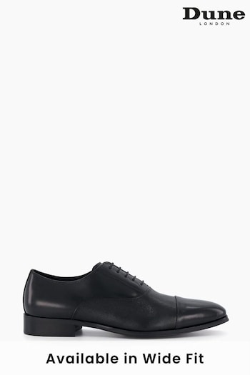 Dune London Slating Saffiano Emboss Oxford Black Shoes (614066) | £130