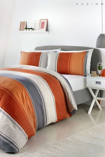 Fusion Orange Betley Duvet Cover and Pillowcase Set (614150) | £18 - £35