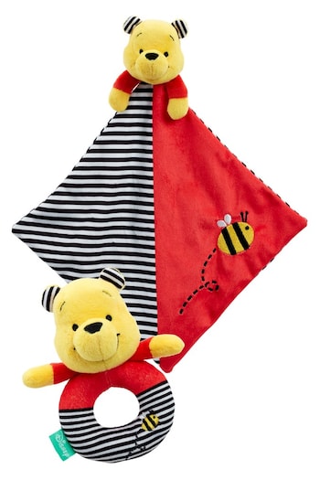 Rainbow Designs Red Winnie The Pooh Ring Rattle And Comfort Blanket (614175) | £17