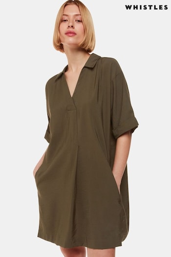 Whistles Green Mel Relaxed Dress (614217) | £109