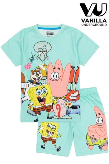Vanilla Underground Blue Kids SpongeBob SquarePants Short Pyjamas (614263) | £16
