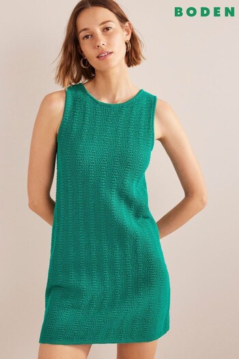 Boden Green Scoop Back Knitted Mini Dress (614336) | £98