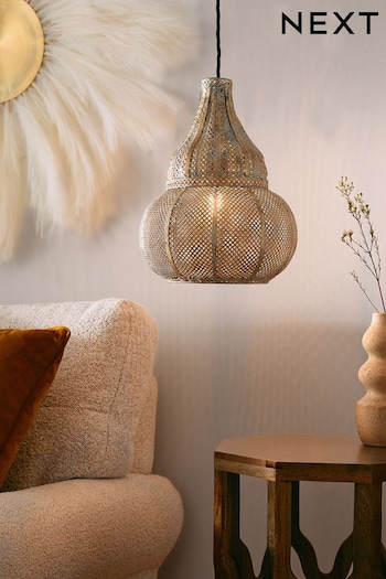 Brushed Silver Tangier Easy Fit Pendant Light Shade (614411) | £55