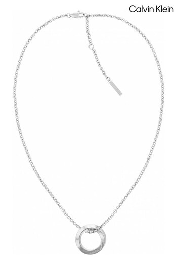 Calvin Klein Jewellery Ladies Silver Tone Twisted Ring Necklace (614731) | £79