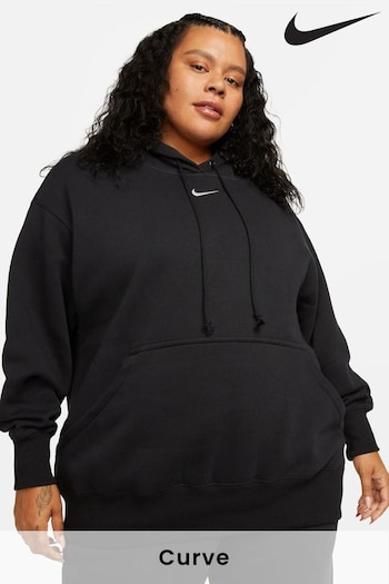 Nike Black Curve Sportswear Phoenix Fleece Oversized Pullover Hoodie (614876) | £60