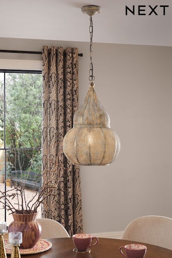 Brushed Silver Tangier Pendant Ceiling Light (614894) | £99