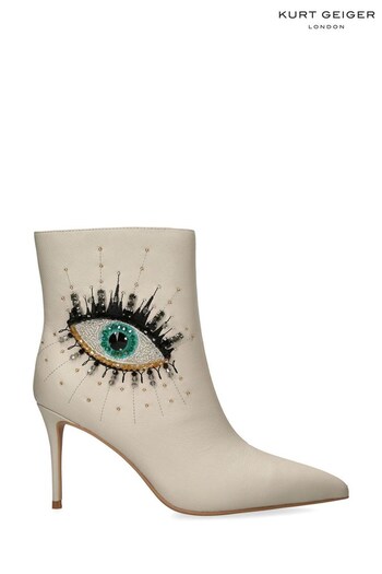 Kurt Geiger London Cream Belgravia Eye Ankle Boots (614973) | £229