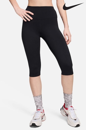 Nike Lilac Black One High-Waisted Capri Leggings (615265) | £40