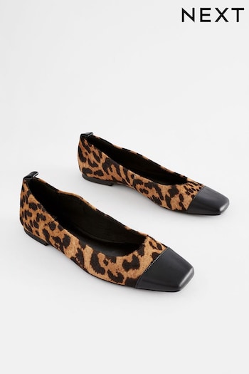 Leopard Forever Comfort® Leather Toe Cap Ballerinas Shoes Plus (615299) | £45