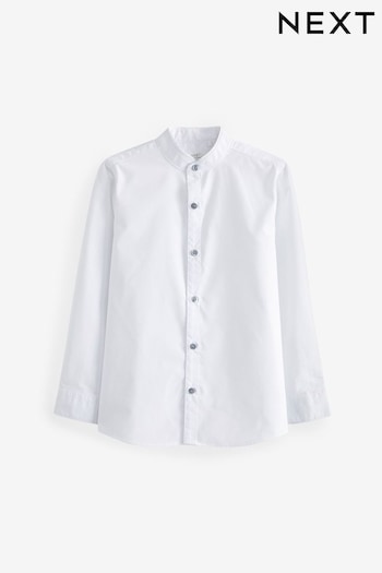 White Easy Care Grandad Collar Shirt (3-16yrs) (615489) | £12 - £17