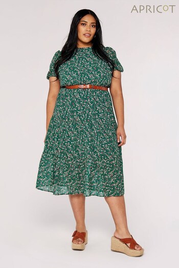 Apricot Green Multi Ditsy Floral Smock Midi Dress (615520) | £46