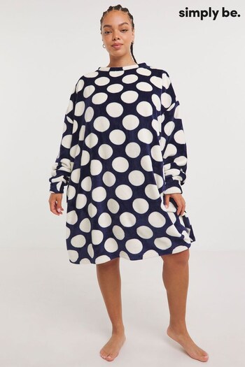 Simply Be Blue Pretty Secrets Spot Value Oversized Dress (615585) | £20