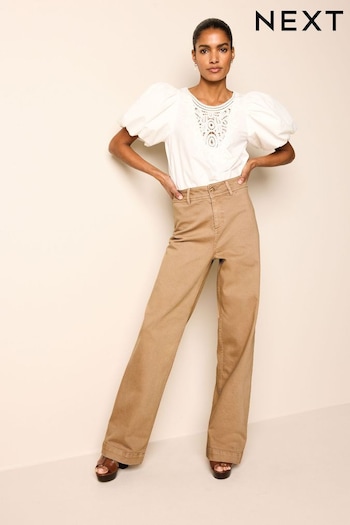 Tan Brown Wide Leg Jeans with (615650) | £42
