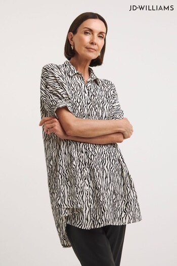 JD Williams Oversized Mono Print Black Blouse (615668) | £28