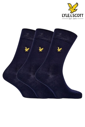 Lyle & Scott Blue Socks Three Pack (615879) | £15