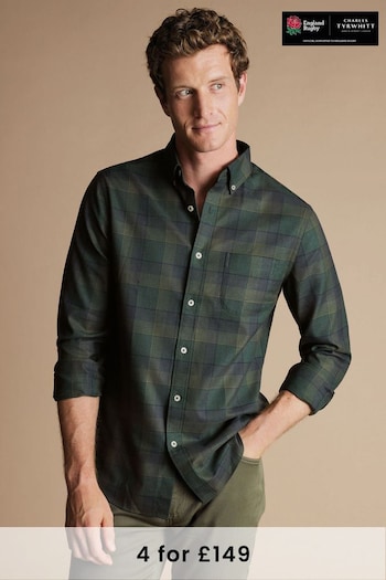Charles Tyrwhitt Green Multi Check Non-iron Twill Slim Fit Shirt (615947) | £65