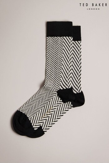 Ted Baker Cloudey Herringbone Black Socks (616078) | £10
