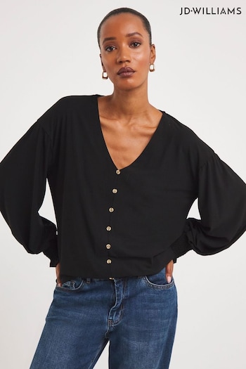 JD Williams Black Button Through Top (616109) | £22