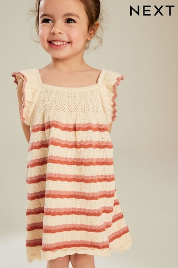 Ecru Marl Crochet Dress (3mths-7yrs) (616146) | £16 - £20