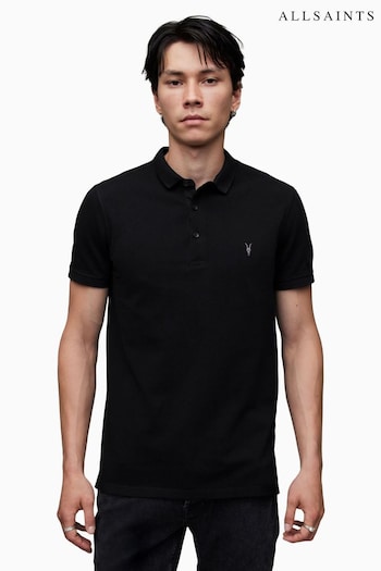 AllSaints Black Reform Polo Piquet Shirt (616169) | £65