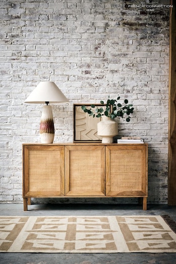 French Connection Mango Wood and Rattan Large Chamak Sideboard (616296) | £850