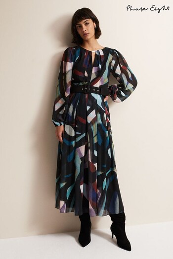 Phase Eight Black Sky Abstract Maxi Dress (616402) | £129