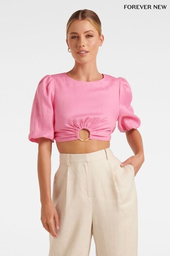 Forever New Pink Patrizia Puff Sleeve Top (616435) | £50