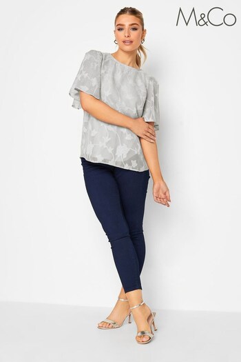 M&Co Grey Angel Sleeve Blouse (616484) | £25