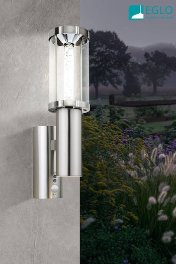 Eglo Silver Trono Stick LED Steel Exterior Wall Light (616574) | £137