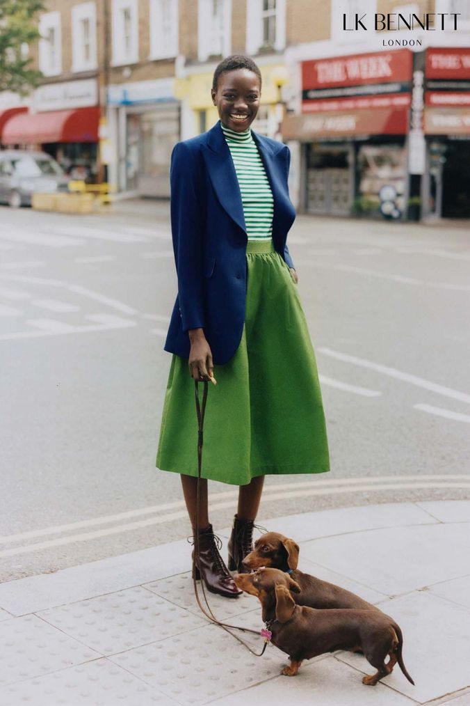Green pleated sales skirt online