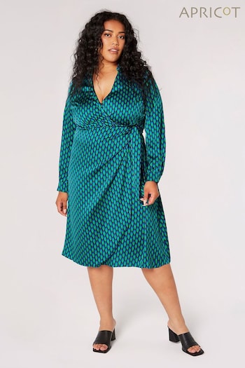 Apricot Blue Teardrop Geo Wrap Shirt Dress (616878) | £40