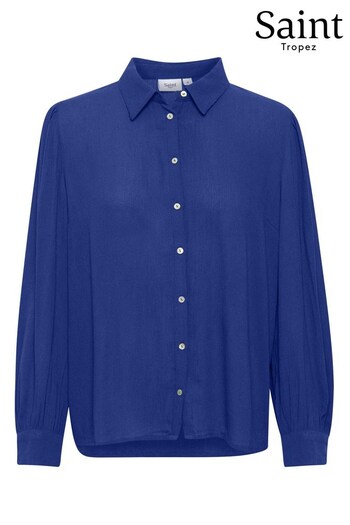 Saint Tropez Blue Alba Casual Fit Button Shirt (617027) | £35