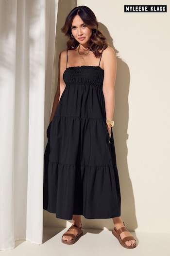 Myleene Klass Black Smock Cotton Poplin Dress (617097) | £50