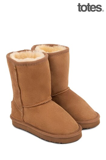 Totes Brown Childrens Classic Sheepskin Boots (617457) | £70
