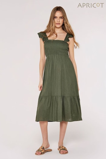 Apricot Green Smock Nape Midi Dress (617531) | £40