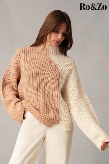 Ro&Zo Cream Two Tone Jumper (617701) | £89