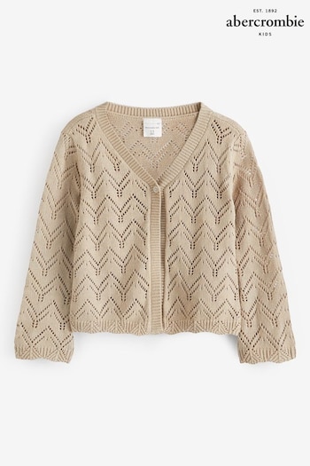 Abercrombie & Fitch Natural Pointelle Open Knit Cardigan (617943) | £18.50