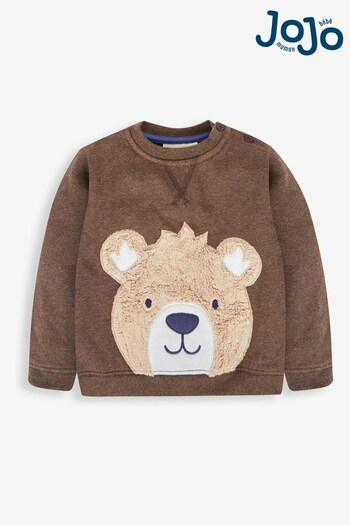 JoJo Maman Bébé Brown Bear Boys' Appliqué Sweatshirt (618051) | £18
