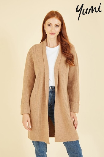 Yumi Brown Knitted Long Cardigan (618169) | £50