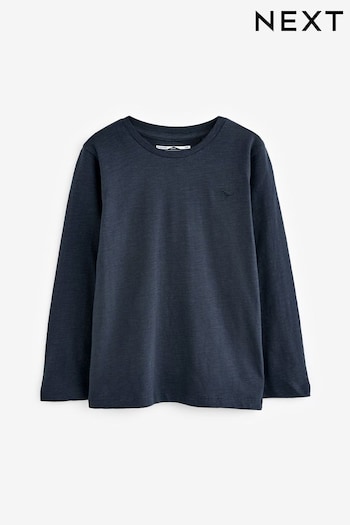 Navy Long Sleeve Plain T-Shirt (3mths-7yrs) (618188) | £4 - £6