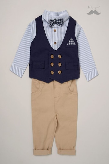 Little Gent Mock Shirt and Waistcoat Cotton 3-Piece Baby Gift Set (618203) | £34