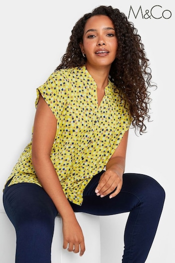 M&Co Yellow Grown On Sleeve Blouse (618260) | £25
