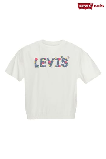 Levi's® White Floral Logo Cropped  T-Shirt (618468) | £25 - £26