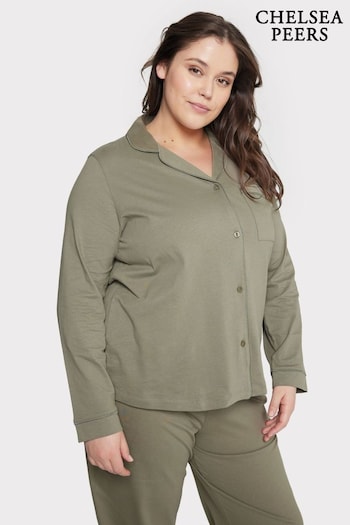 Chelsea Peers Green Curve Organic Cotton Button Up Pyjama Set (618478) | £55
