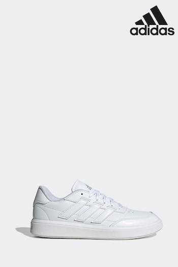 adidas White/Silver Sportswear Courtblock Trainers (618497) | £50